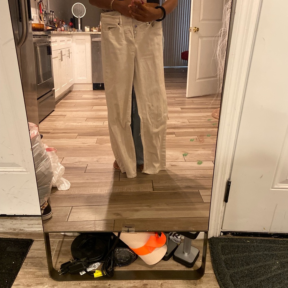 H&M Cream Straight Leg Jeans
